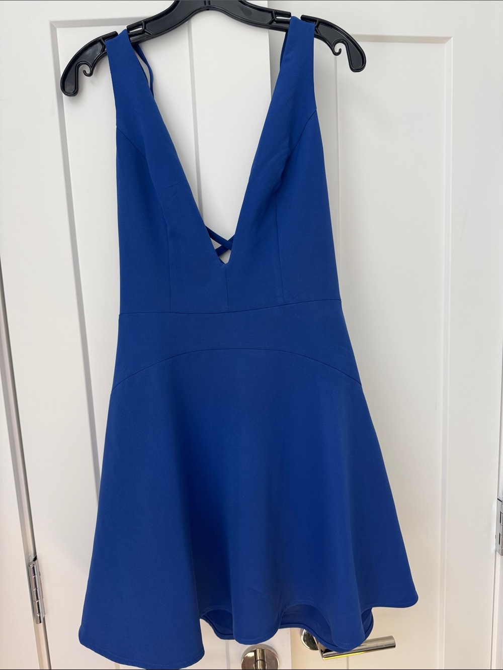 NBD Cobalt Blue Deep V Mini Dress